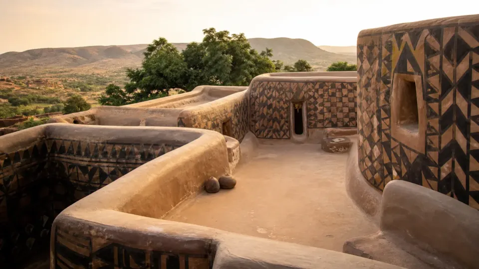 AI-generated travel scenery inspired by Burkina Faso