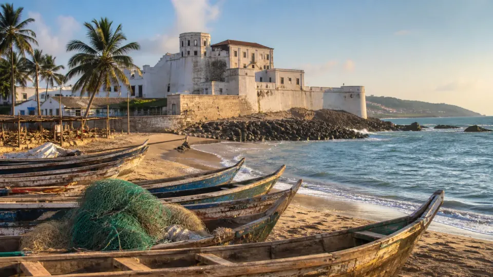 AI-generated travel scenery inspired by Ghana