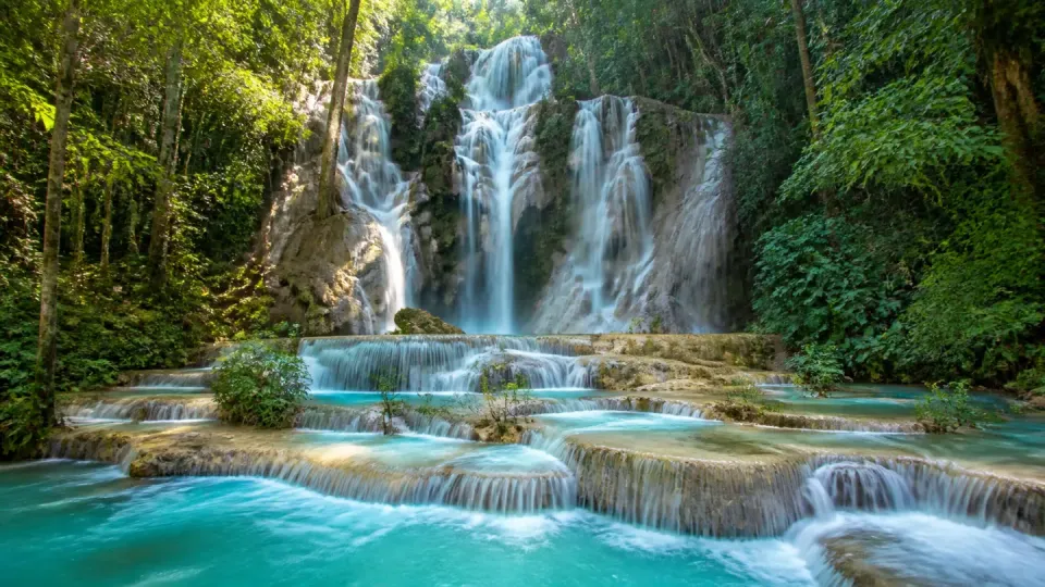AI-generated travel scenery inspired by Laos