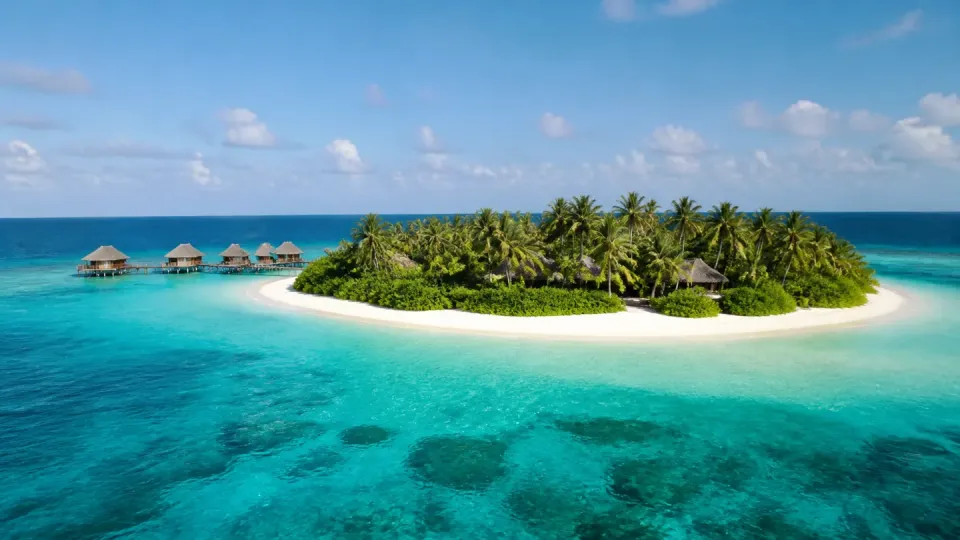 AI-generated travel scenery inspired by Maldives