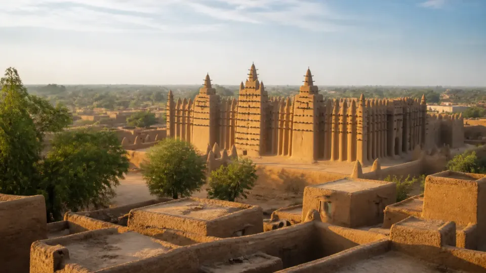 AI-generated travel scenery inspired by Mali
