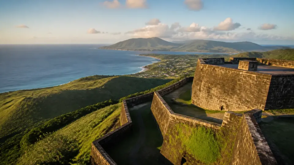 AI-generated travel scenery inspired by Saint Kitts and Nevis