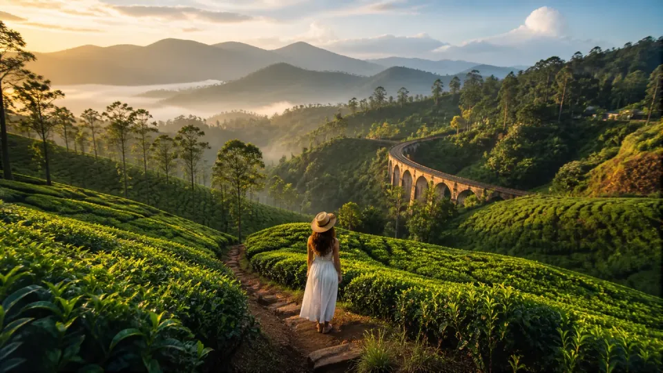 AI-generated travel scenery inspired by Sri Lanka